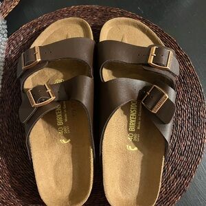 Birkenstock Dark Brown Double-Strap Sandals